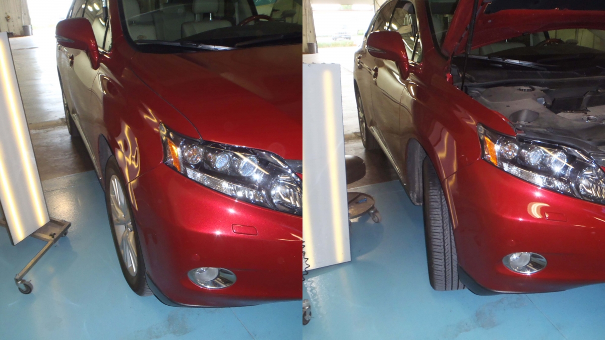 Paintless dent repair before and after
